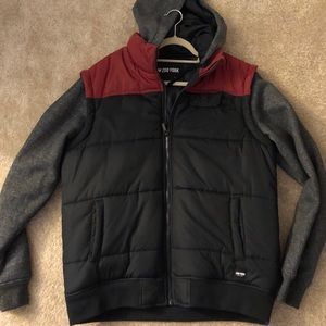 ZOO YORK - Black and Red Winter Hoodie. New